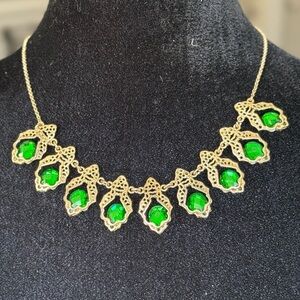 House of Dragons Hightower Inspired Emerald Green & Gold Necklace inspired